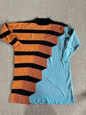 Pretty Snake 2013 Joseph Aaron Segal Oversize Sweater Dress M Knit Geometric